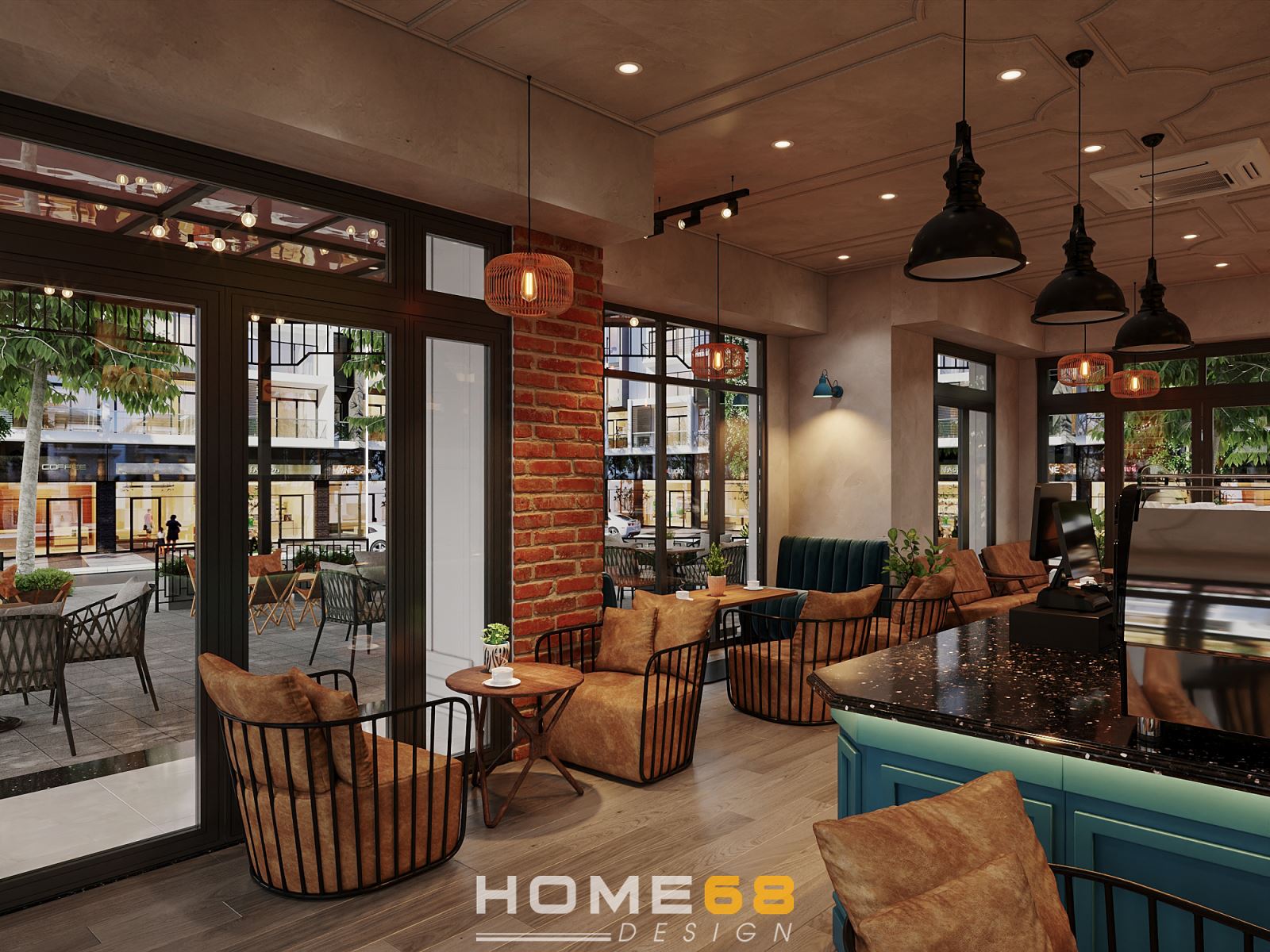 Thiết kế nội thất quán cafe phong cách hiện đại, độc đáo- CĐT anh Tân tại Vinhomes Hải Phòng