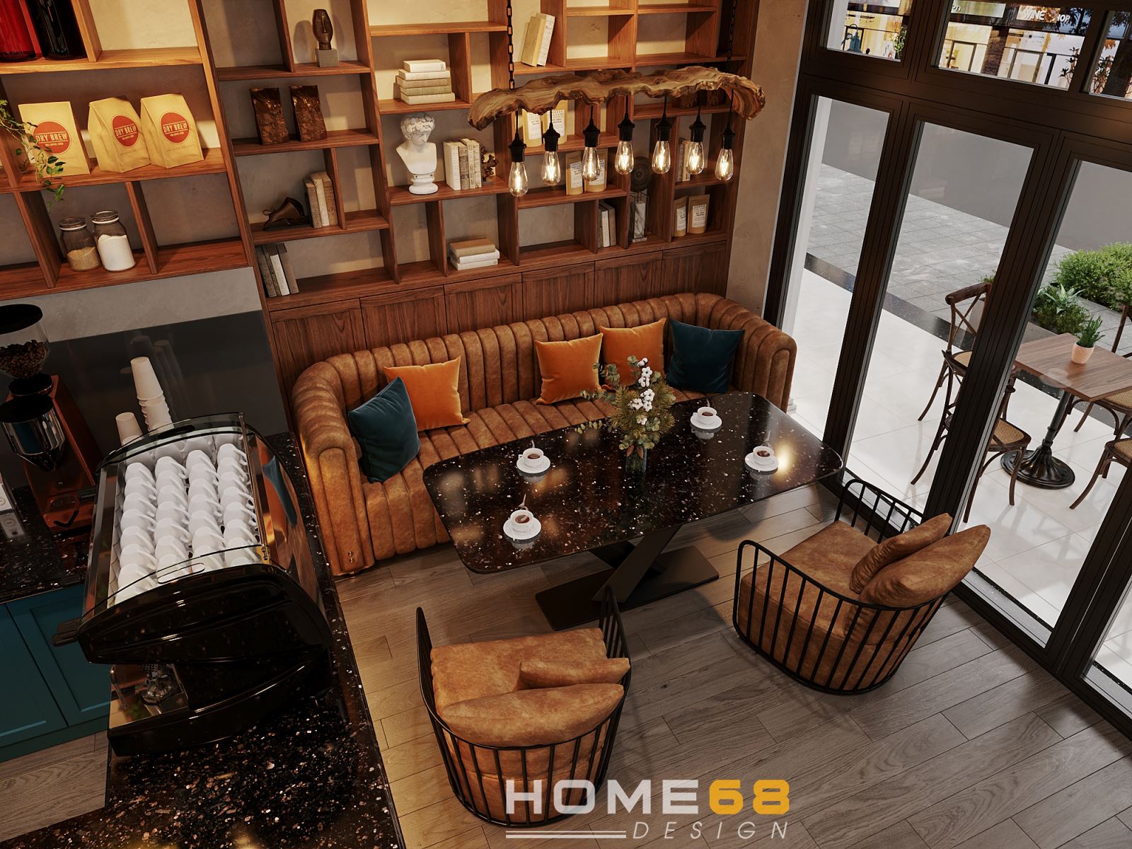 Quán cafe Hải Phòng có thiết kế nội thất hợp lý đảm bảo các khu vực chức năng phục vụ cho khách hàng