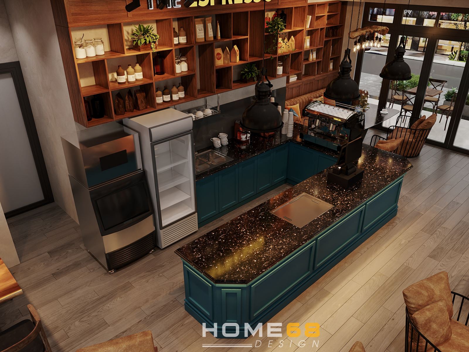 Dự án thiết kế nội thất quán cafe phong cách hiện đại - HOME68