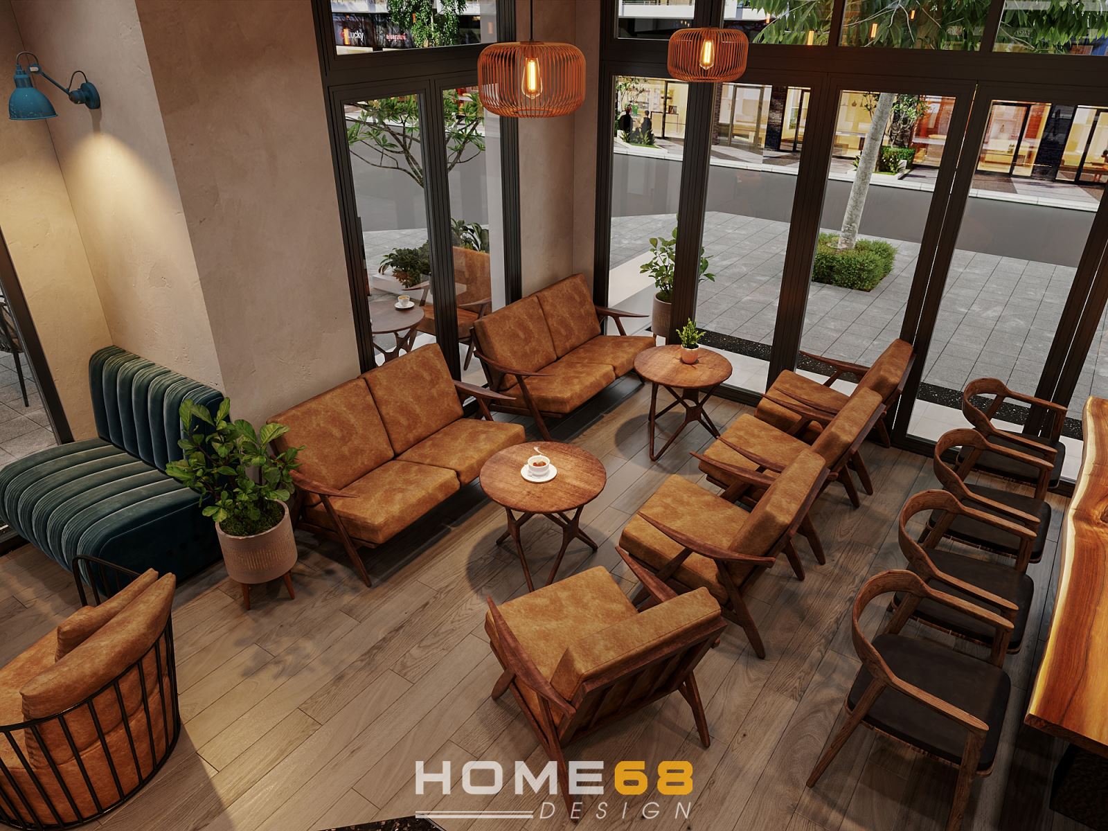 Mỗi góc trong quán cafe đều được HOME68 tính toán chi tiết, tỉ mỉ