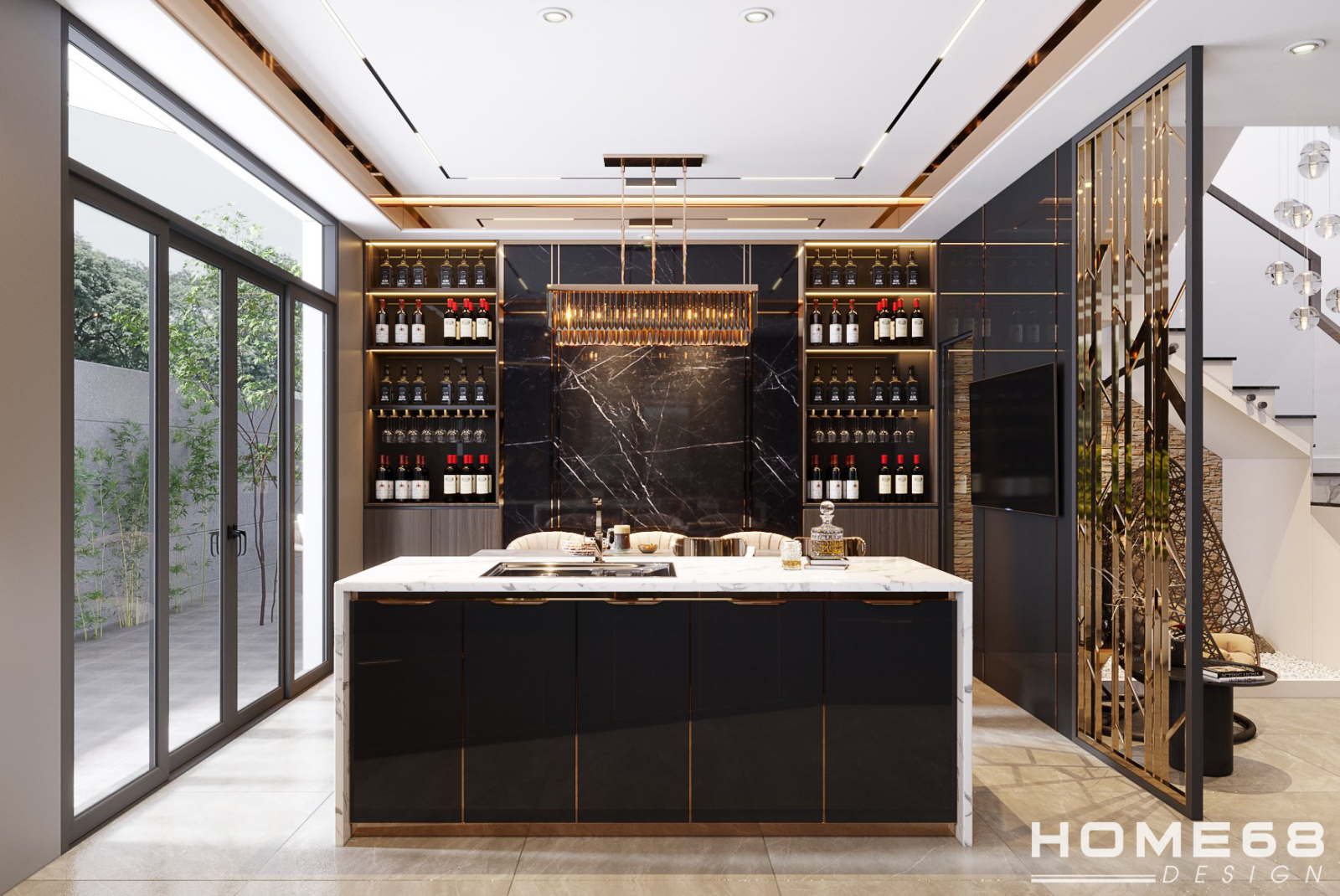 Thiết kế nội thất bếp hiện đại, tiện nghi- HOME68