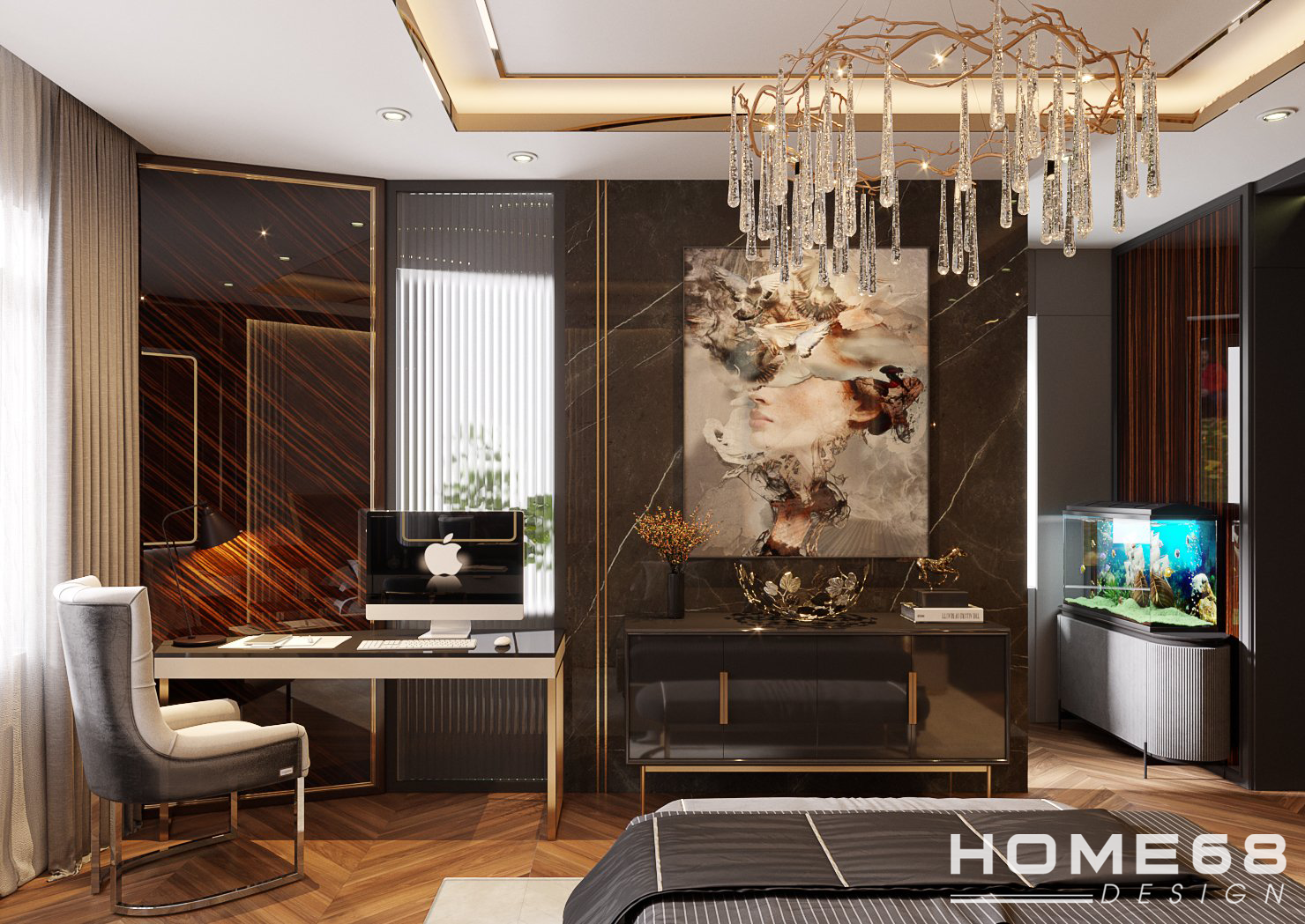 Thiết kế nội thất phòng ngủ hiện đại, đầy tinh tế- HOME68