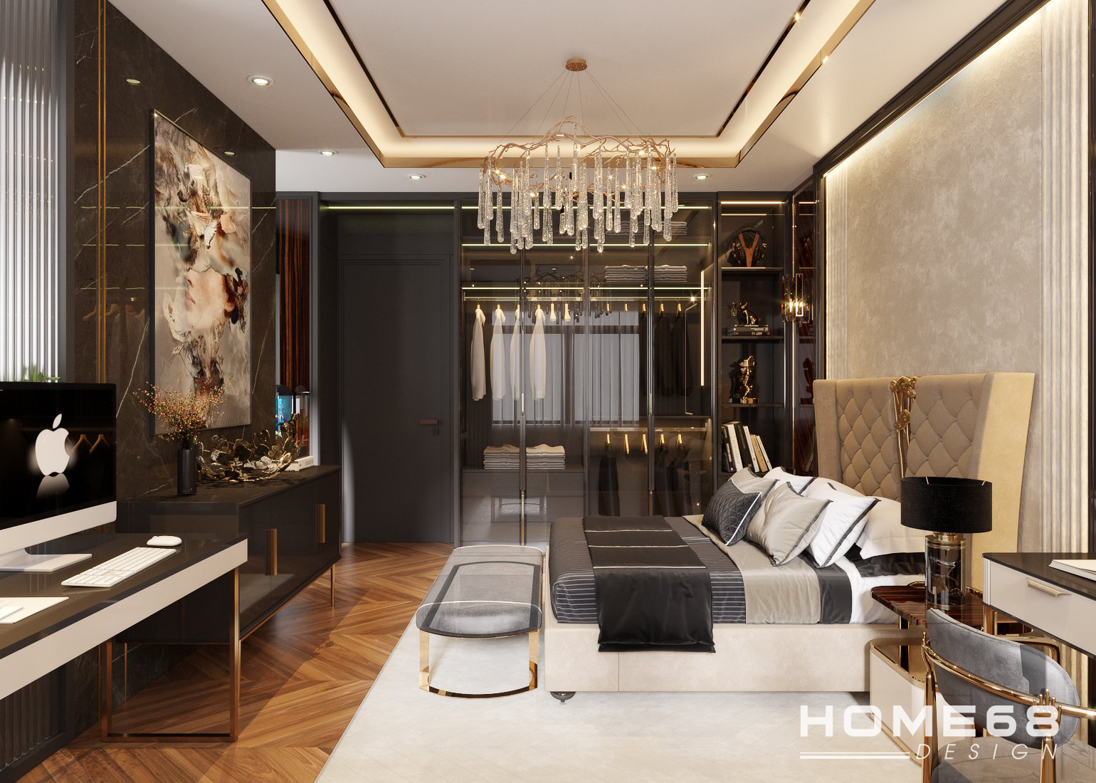 HOME68 thiết kế nội thất phòng ngủ hiện đại, sang trọng tại Hải Phòng