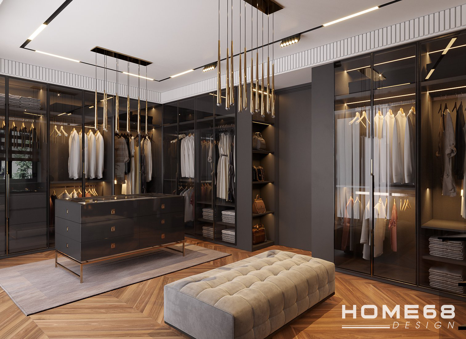 Thiết kế nội thất phòng thay đồ hiện đại. tiện nghi- HOME68