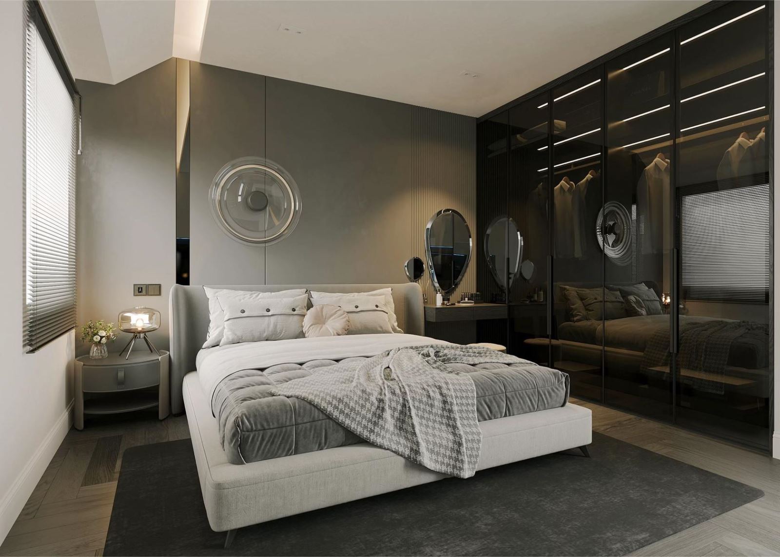 Sử dụng giường khung MDF bọc nỉ Carola cao cấp, mang lại giấc ngủ êm ái cho gia chủ