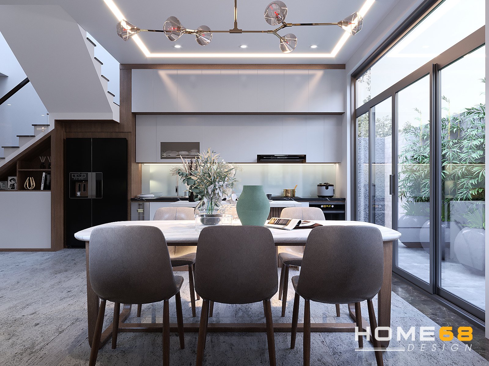 Thiết kế nội thất phòng bếp hiện đại, tinh tế- HOME68