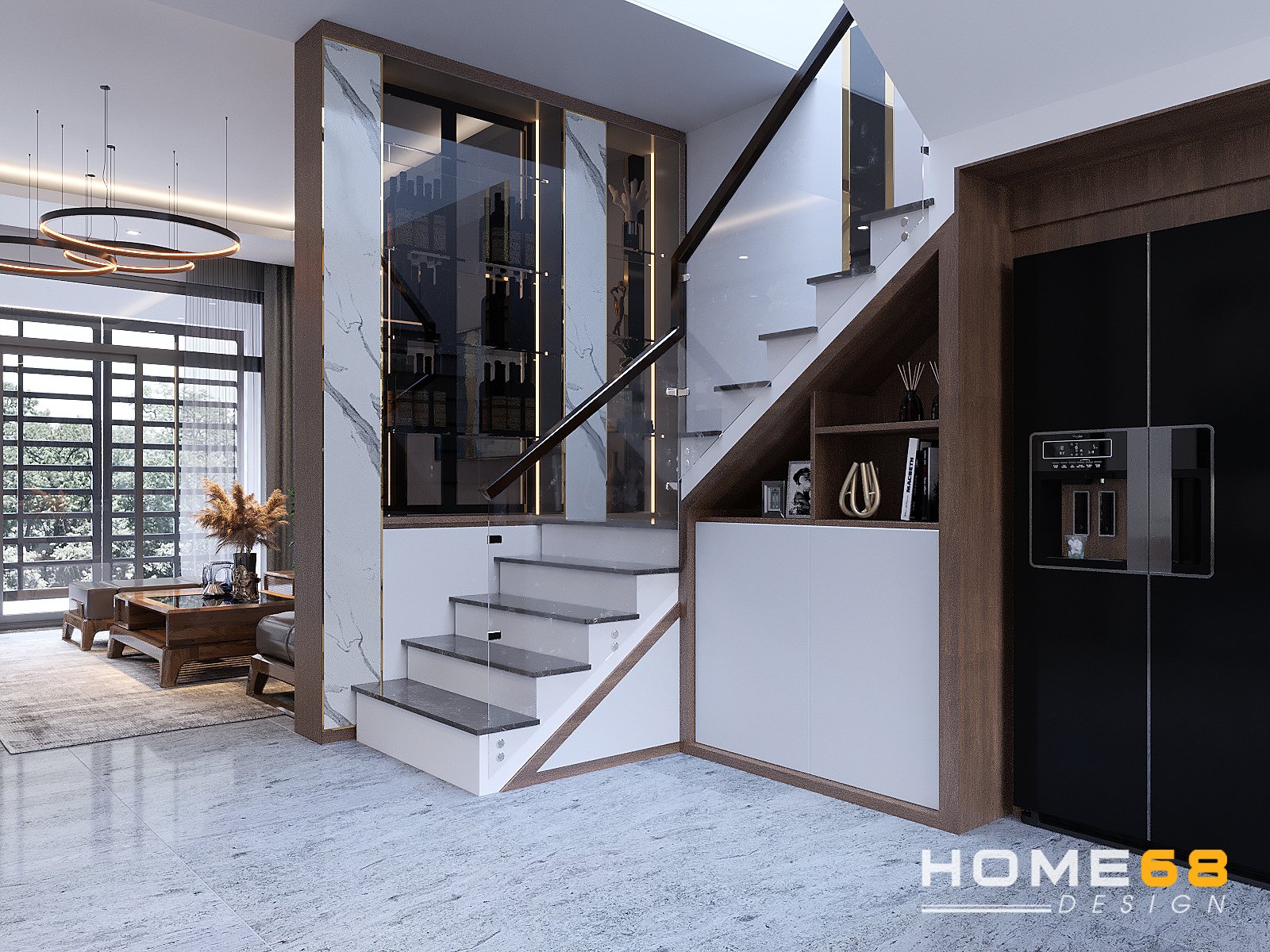 Thiết kế nội thất nhà phố hiện đại, độc đáo- HOME68