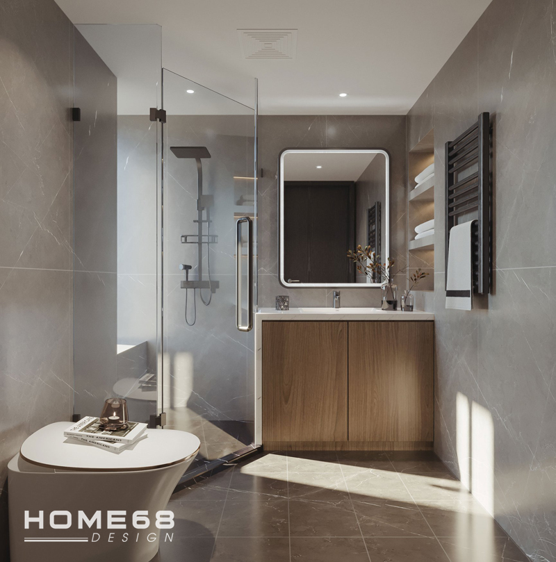 Thiết kế nội thất phòng tắm hiện đại, tiện nghi- HOME68