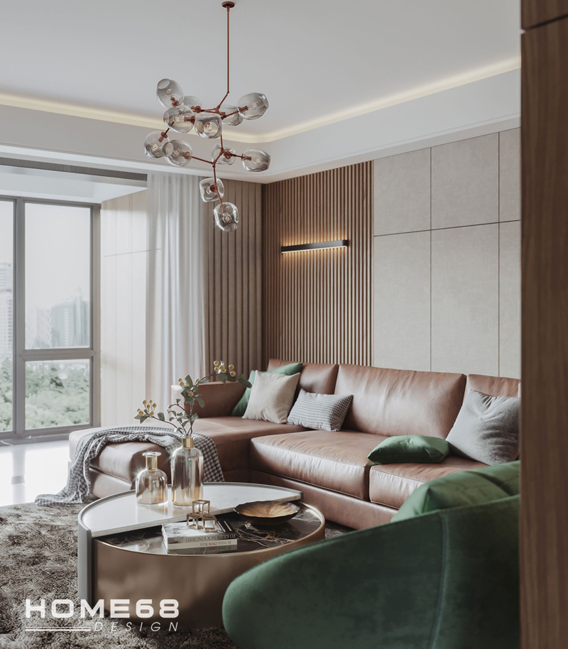 Thiết kế nội thất phòng khách sang trọng, hiện đại- HOME68