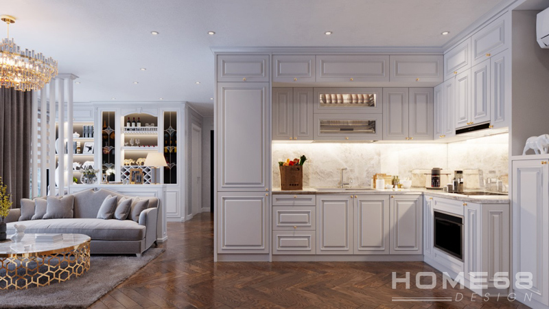 Tủ bếp thiết kế hiện đại tiện nghi bởi HOME68