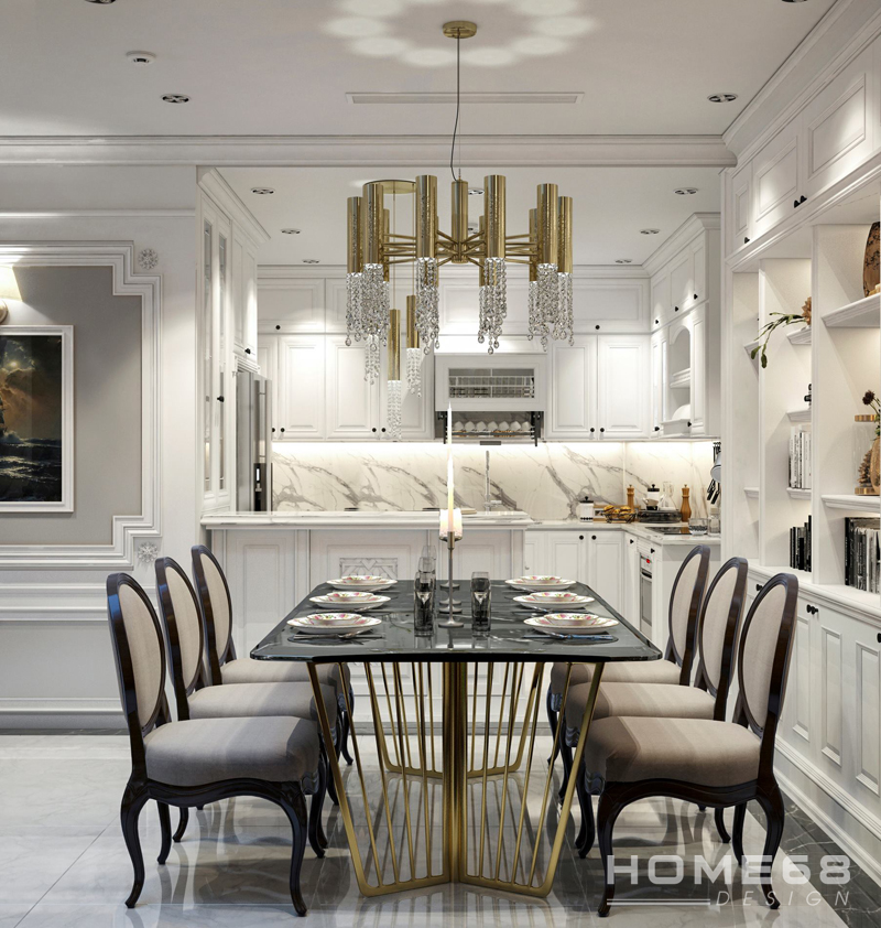 Thiết kế nội thất bếp phong cách tân cổ điển- HOME68