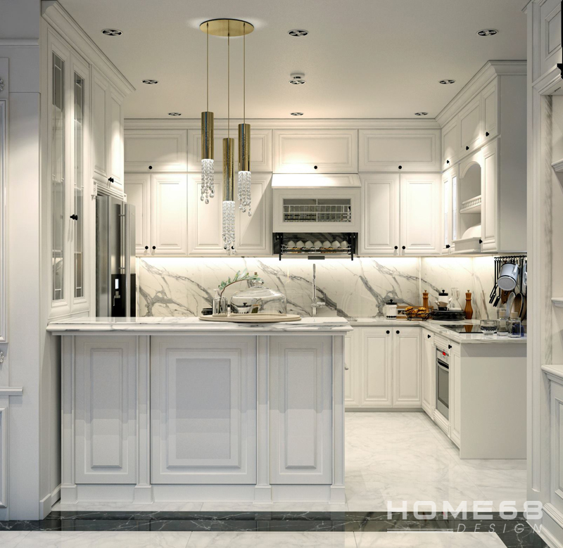 Thiết kế bếp với phong cách tân cổ điển cuốn hút- HOME68