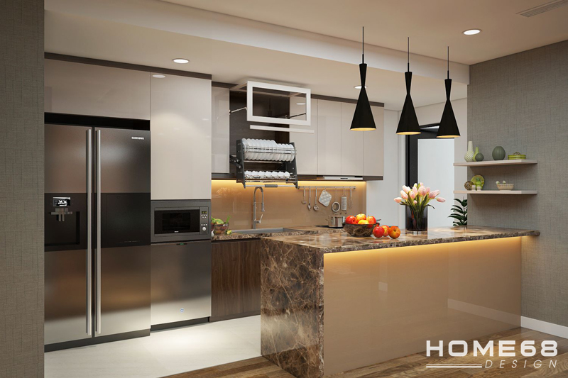 Thi công tủ bếp Laminate cao cấp, hiện đại tại Hải Phòng- HOME68