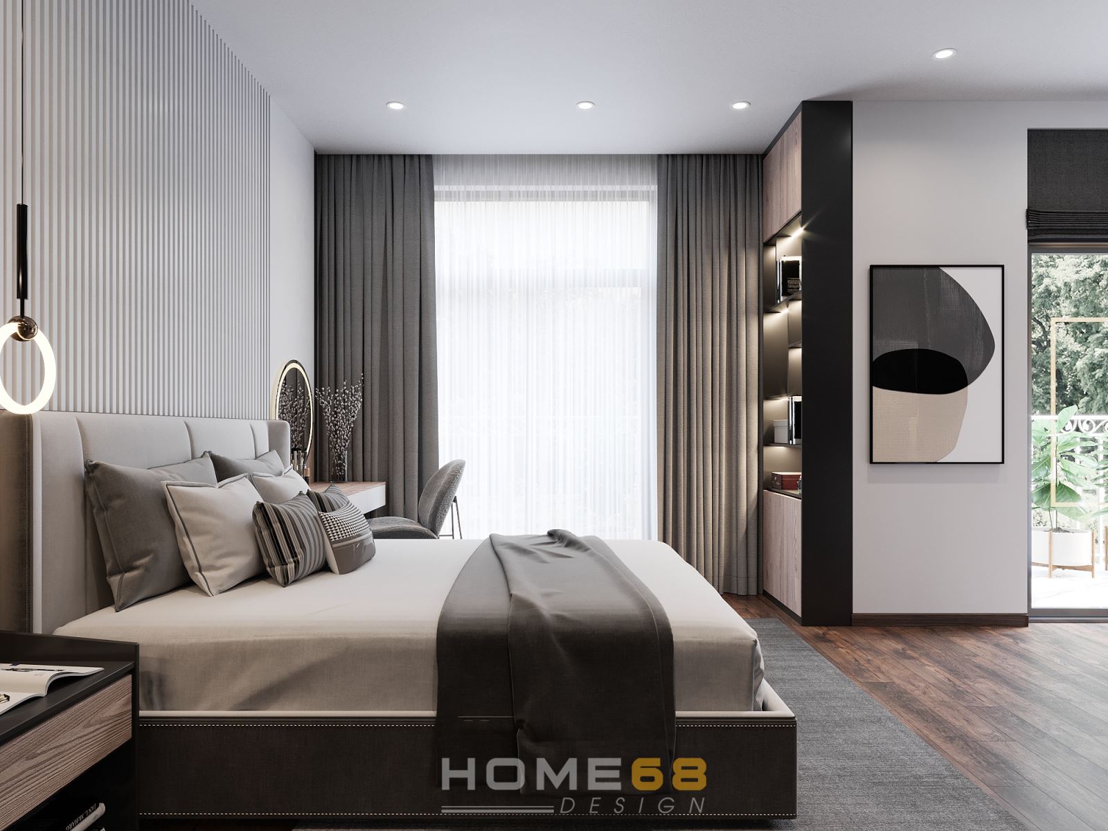 Thiết kế nội thất phòng ngủ modern style nhẹ nhàng, tinh tế