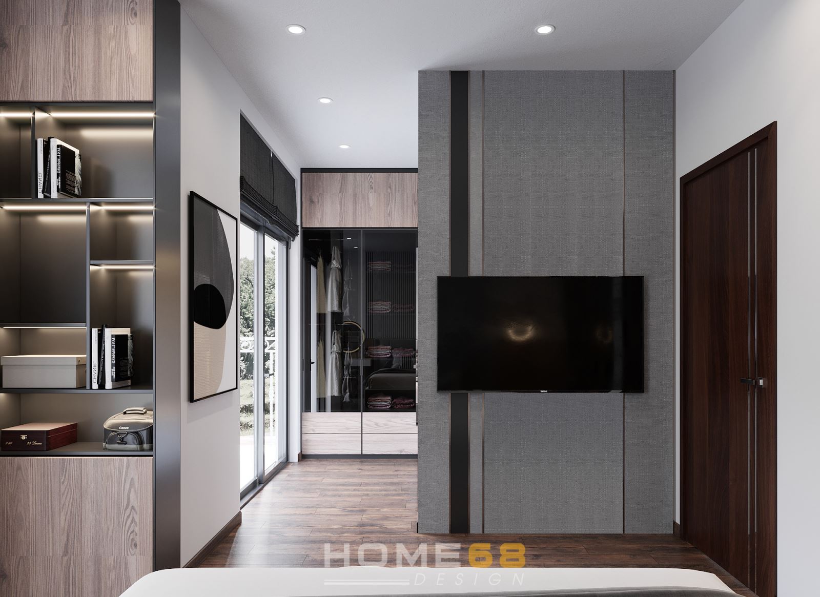 Thiết kế nội thất phòng ngủ hiện đại, đơn giản nhưng đầy đủ tiện nghi, độc đáo