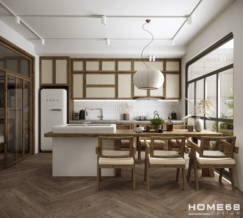 Thiết kế nội thất phòng bếp vintage mang đậm nét hoài cổ, kỉ niệm