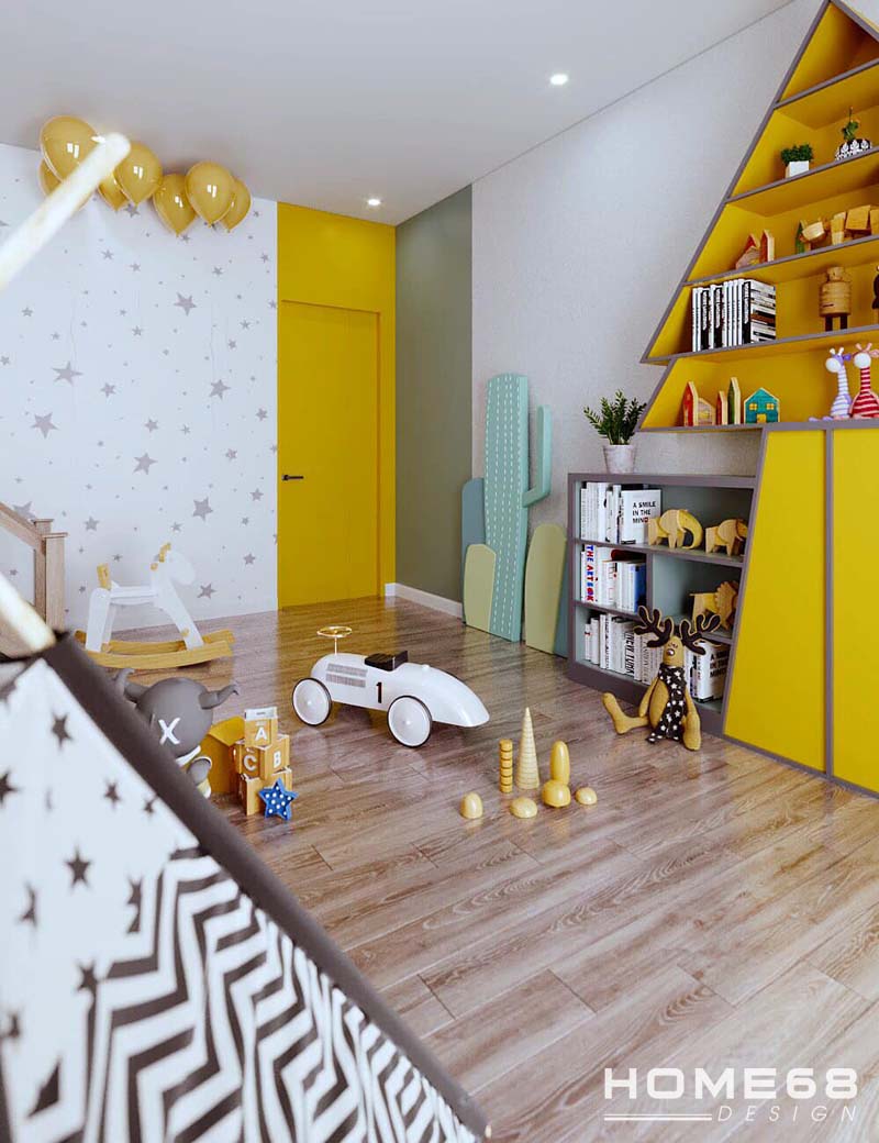 Góc tường, cửa ra được decor bắt mắt, đáng yêu
