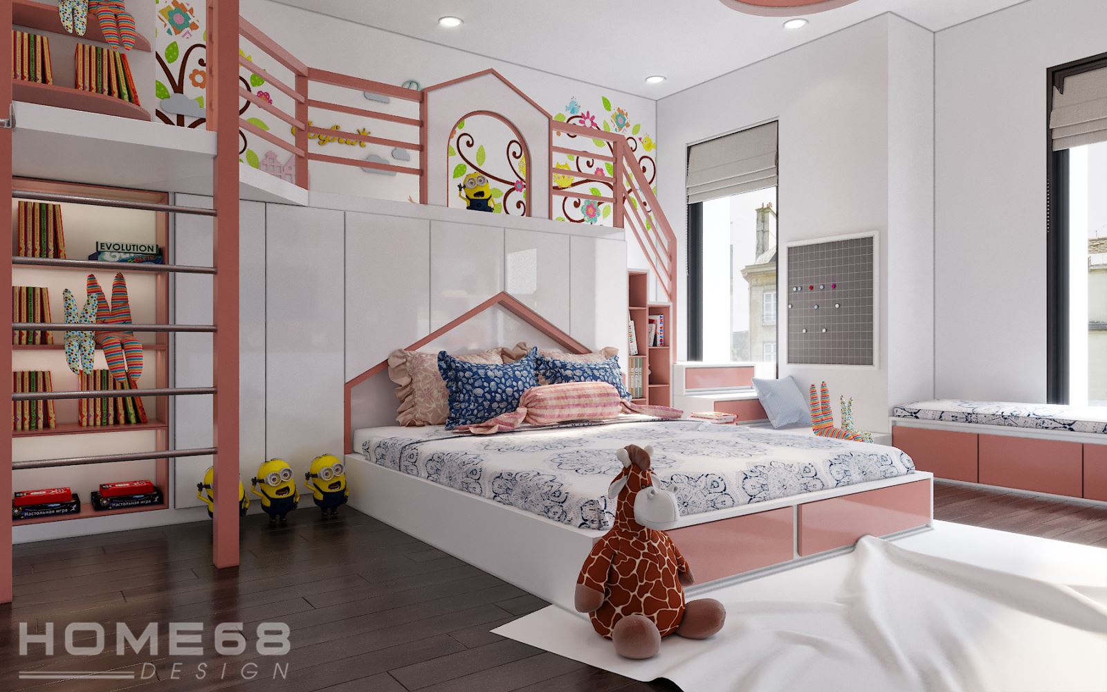 Ánh sáng từ 2 cửa sổ được sử dụng triệt để