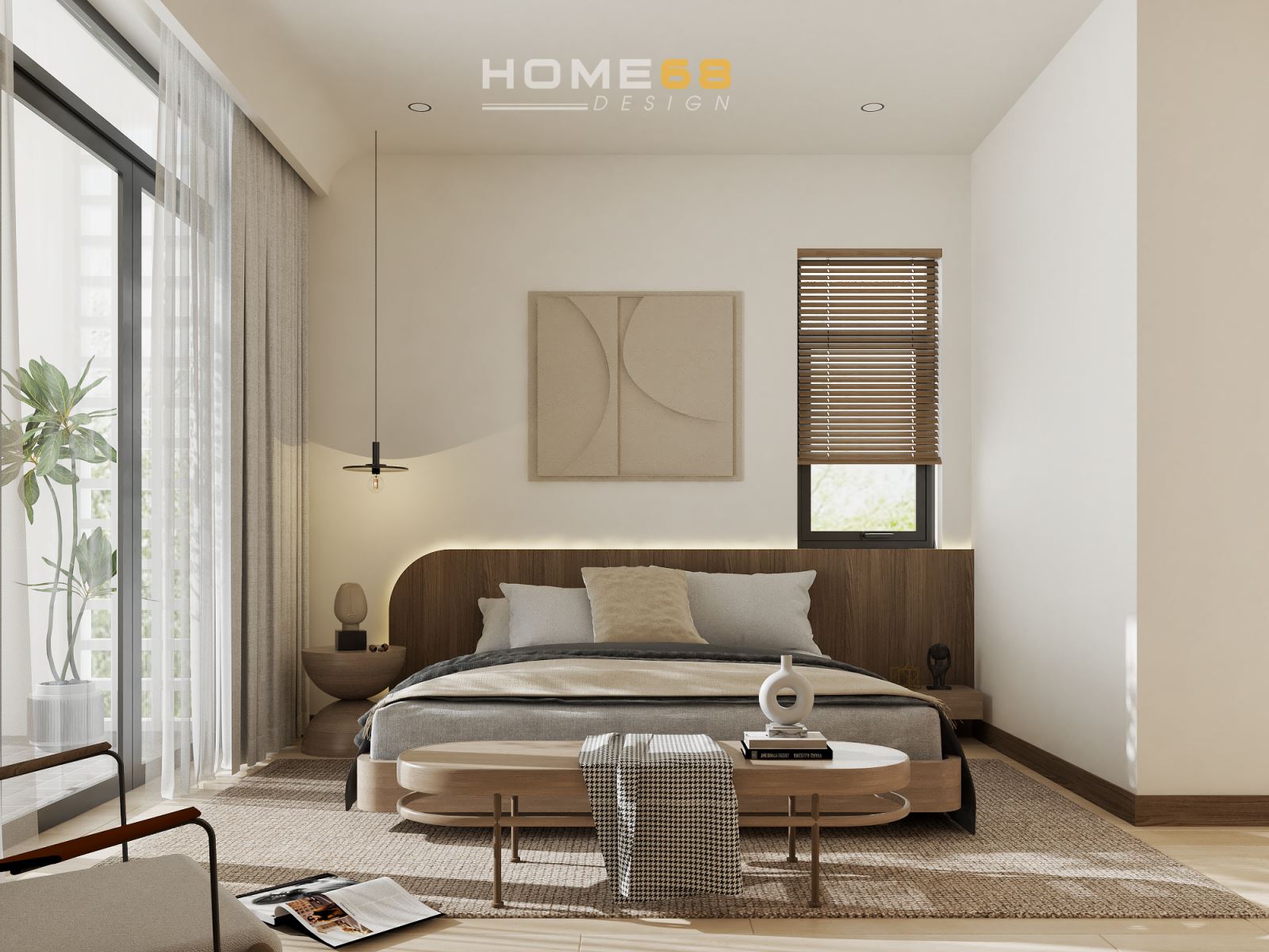 Mẫu thiết kế nội thất phòng ngủ hiện đại, độc đáo - HOME68
