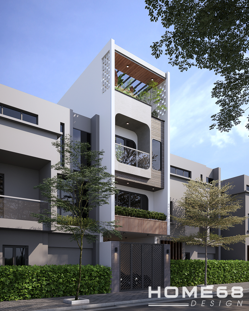Dự án thiết kế kiến trúc nhà lô phố 4 tầng hiện đại, đẹp mê ly của HOME68