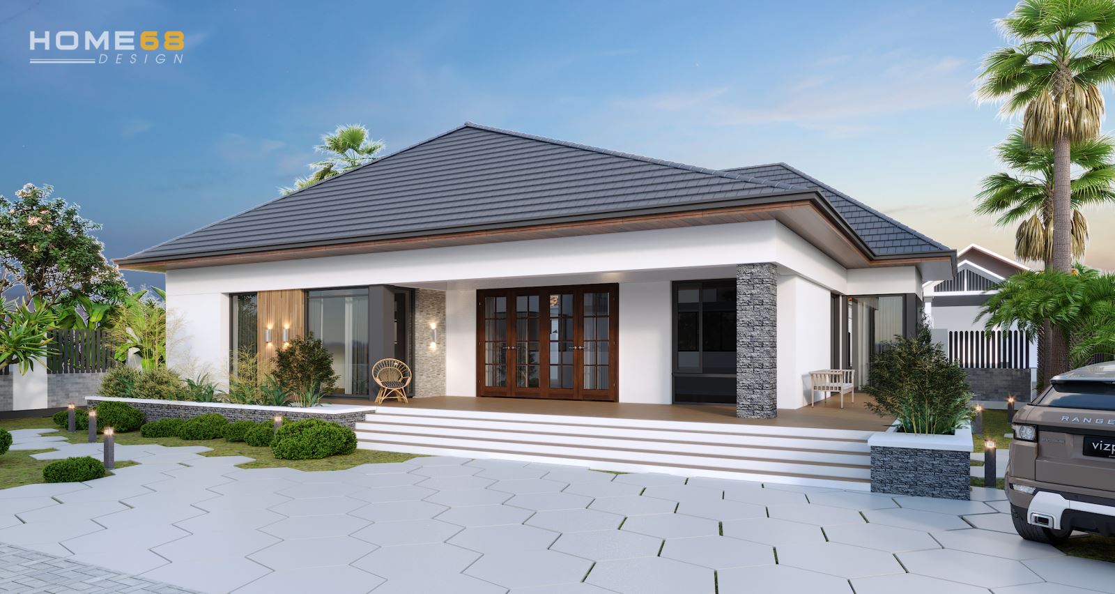 HOME68 thiết kế kiến trúc nhà mái thái đẹp, hiện đại