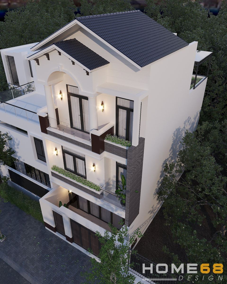 Mẫu nhà phố 3 tầng mái thái- Thiết kế kiến trúc bởi HOME68