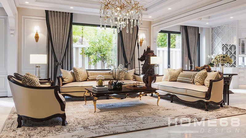 thiết kế nội thất biệt thự tân cổ điển đẹp
