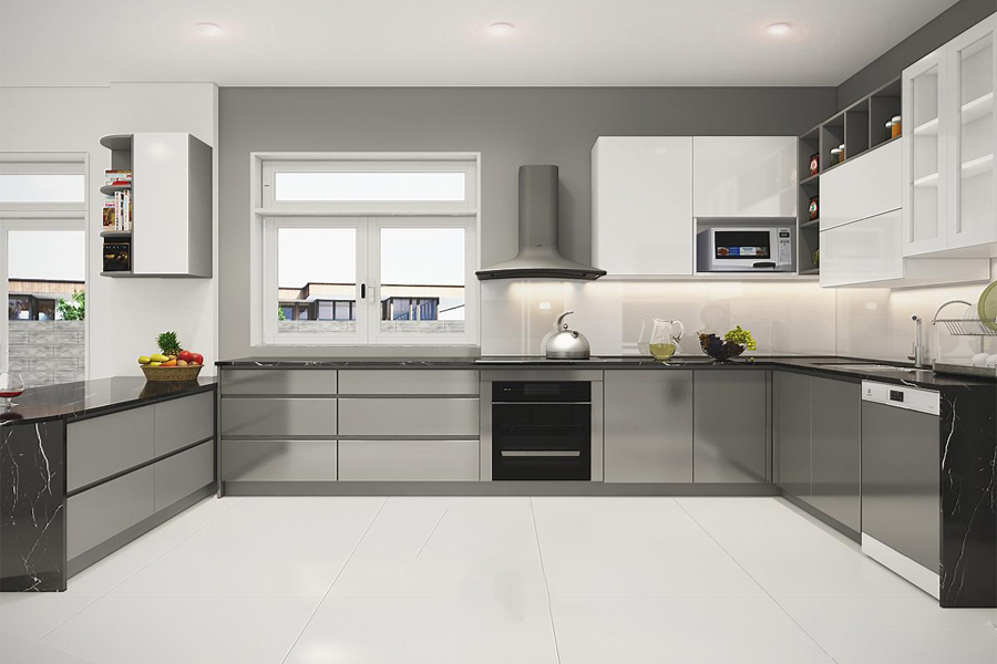 Mẫu thiết kế tủ bếp chữ U hiện đại, độc đáo- HOME68