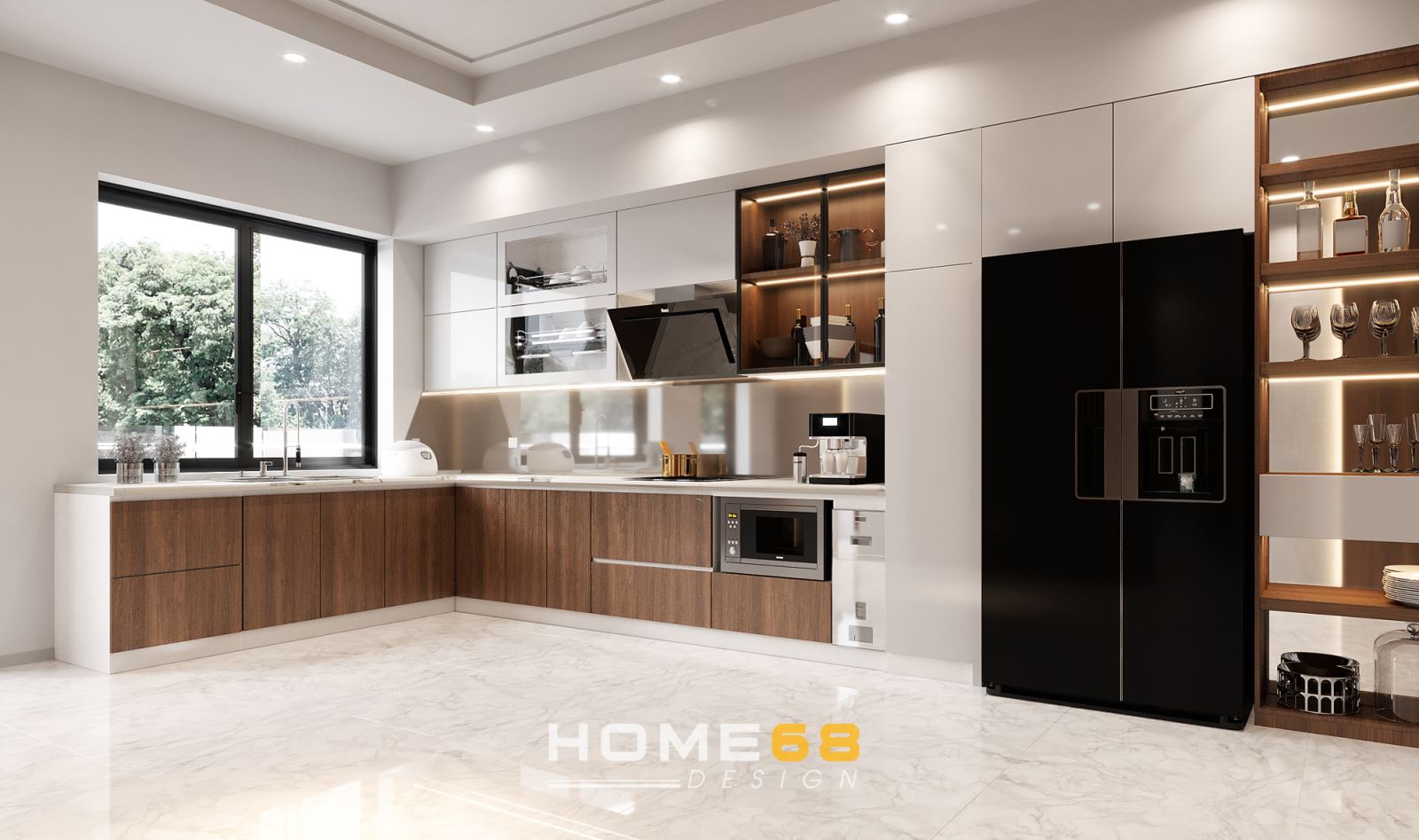 Tủ bếp Acrylic, khung nhựa Picomat nha chị Hường tại Cựu Viên, Kiến An, Hải Phòng
