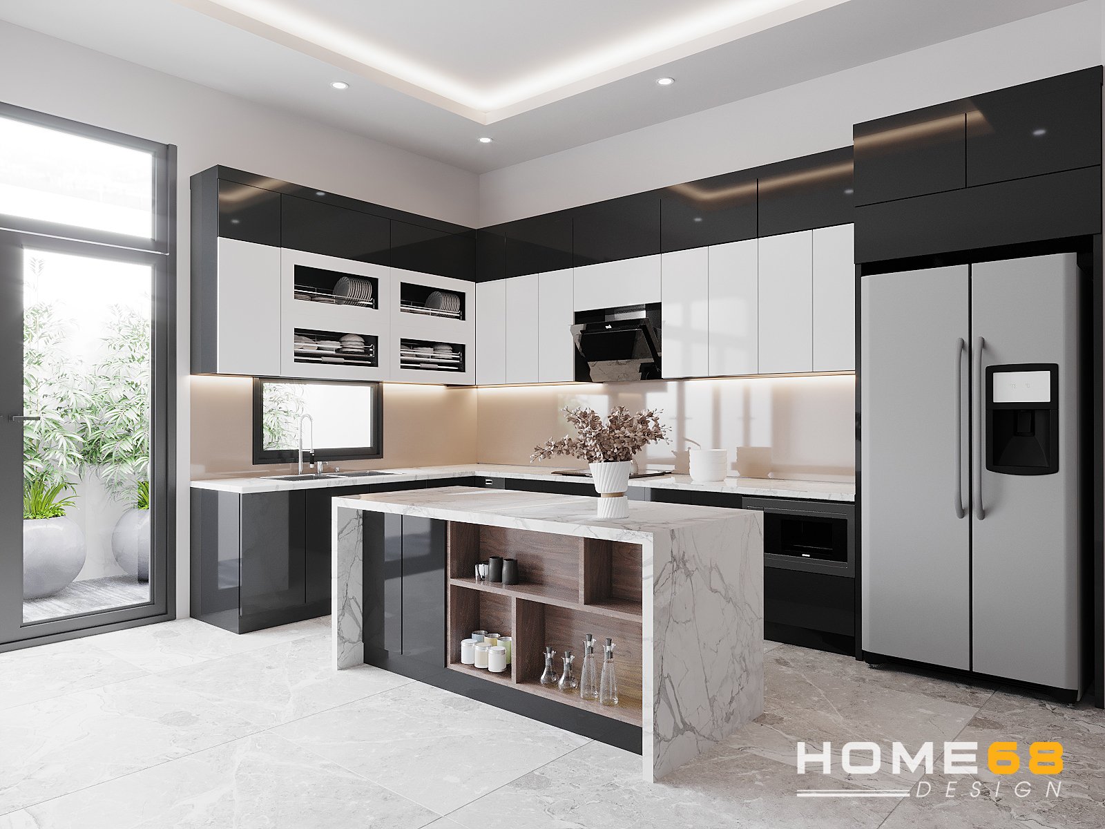Dự án tủ bếp bề mặt phủ Acrylic đẹp, hiện đại của HOME68