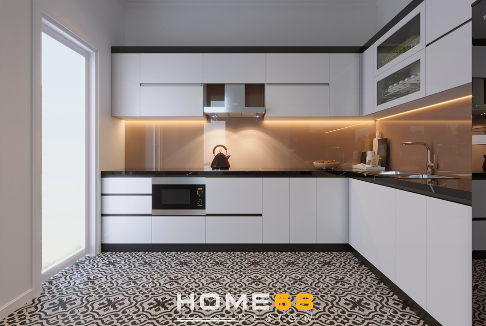 Thiết kế tủ bếp cánh phủ Acrylic hiện đại, tiện nghi tại Hải Phòng