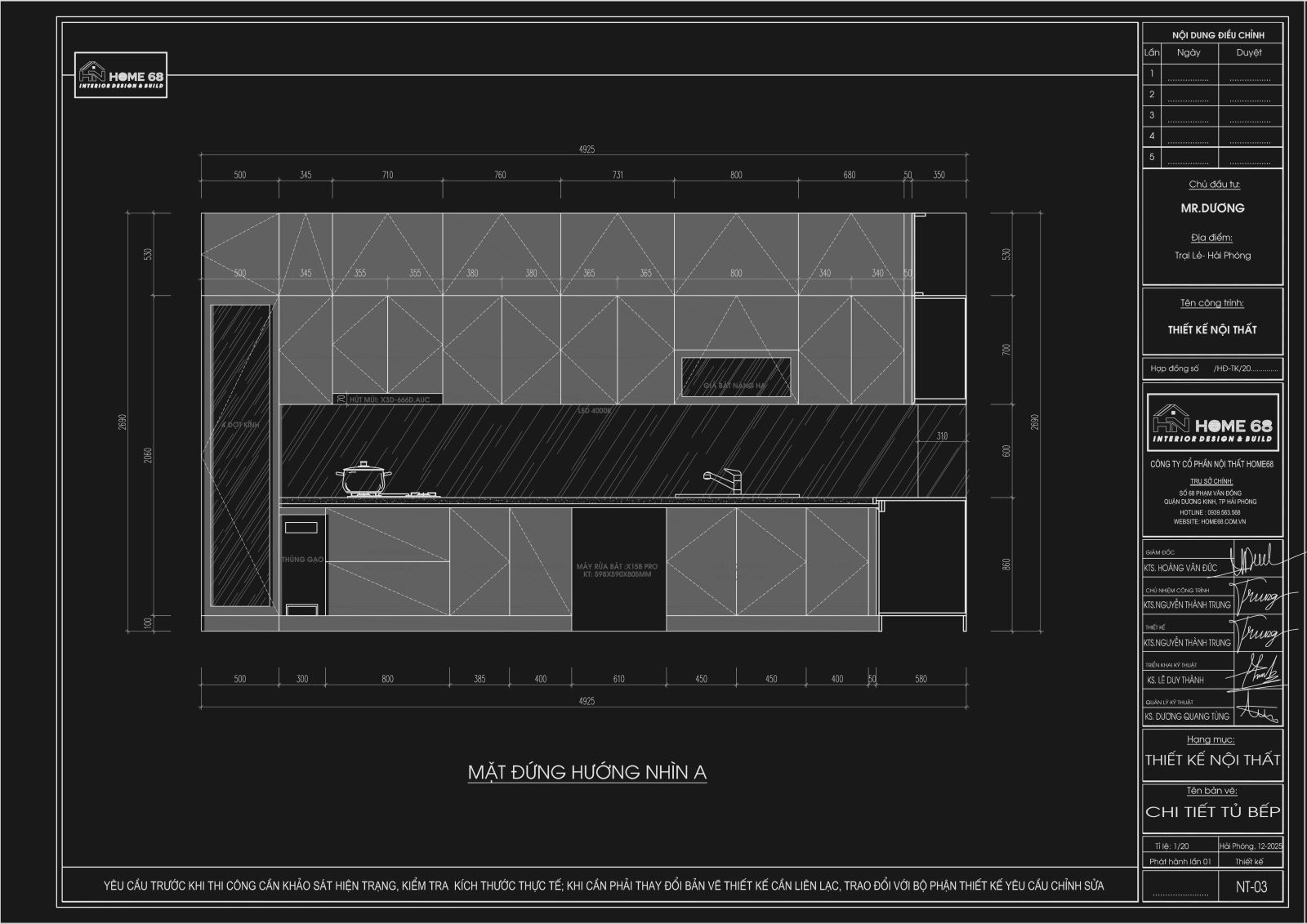 Mẫu tủ bếp cánh kính cường lực đẹp, sang trọng tại Hải Phòng