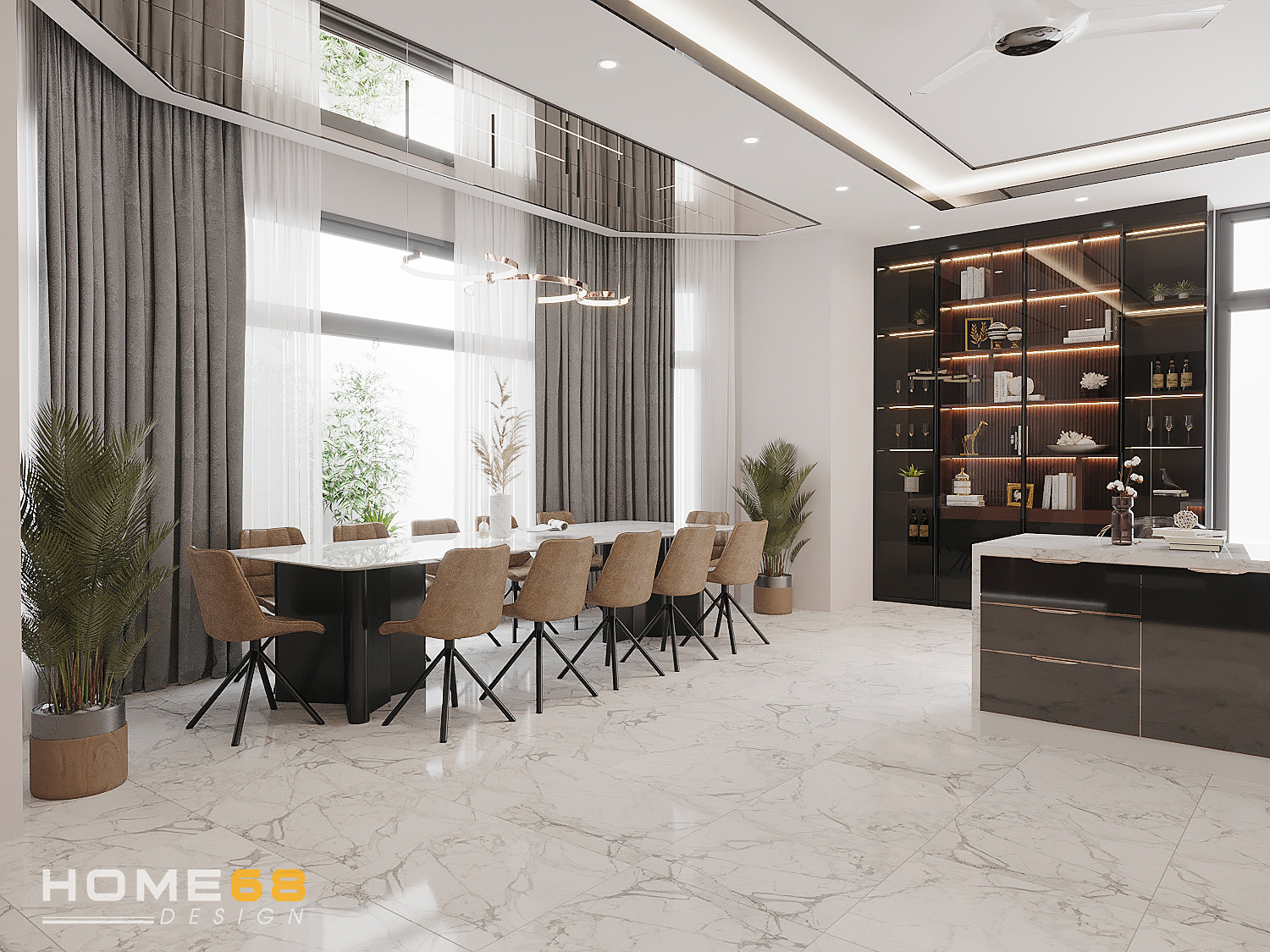Dự án thiết kế tủ bếp cánh kính tại Hải An, Hải Phòng- HOME68
