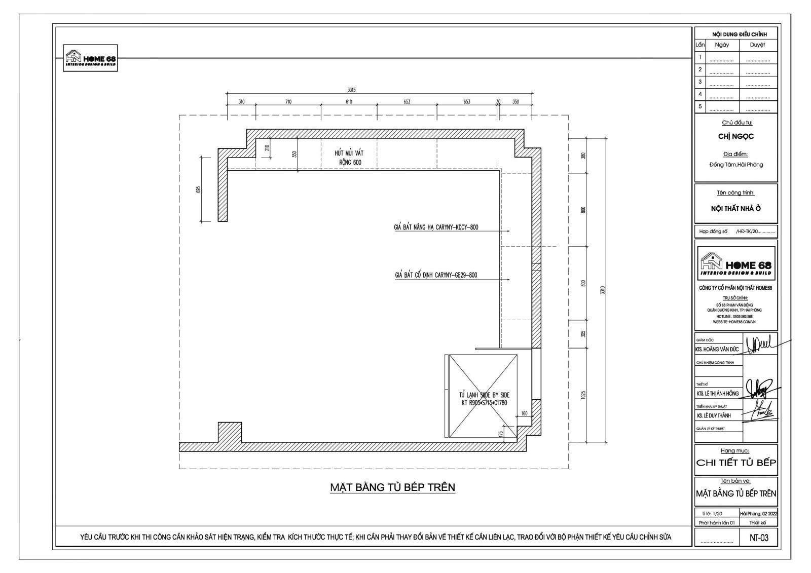 Mẫu tủ bếp cánh kính khung nhựa Picomat hiện đại, tiện nghi tại Hải Phòng