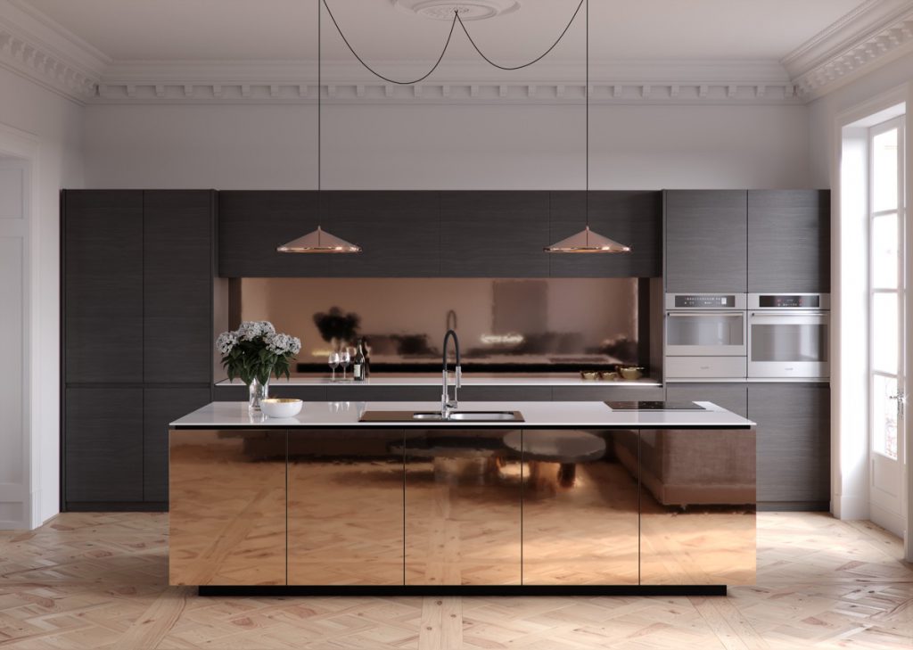 Mẫu tủ bếp với thiết kế sang trọng, cao cấp thể hiện phong cách gia chủ- HOME68
