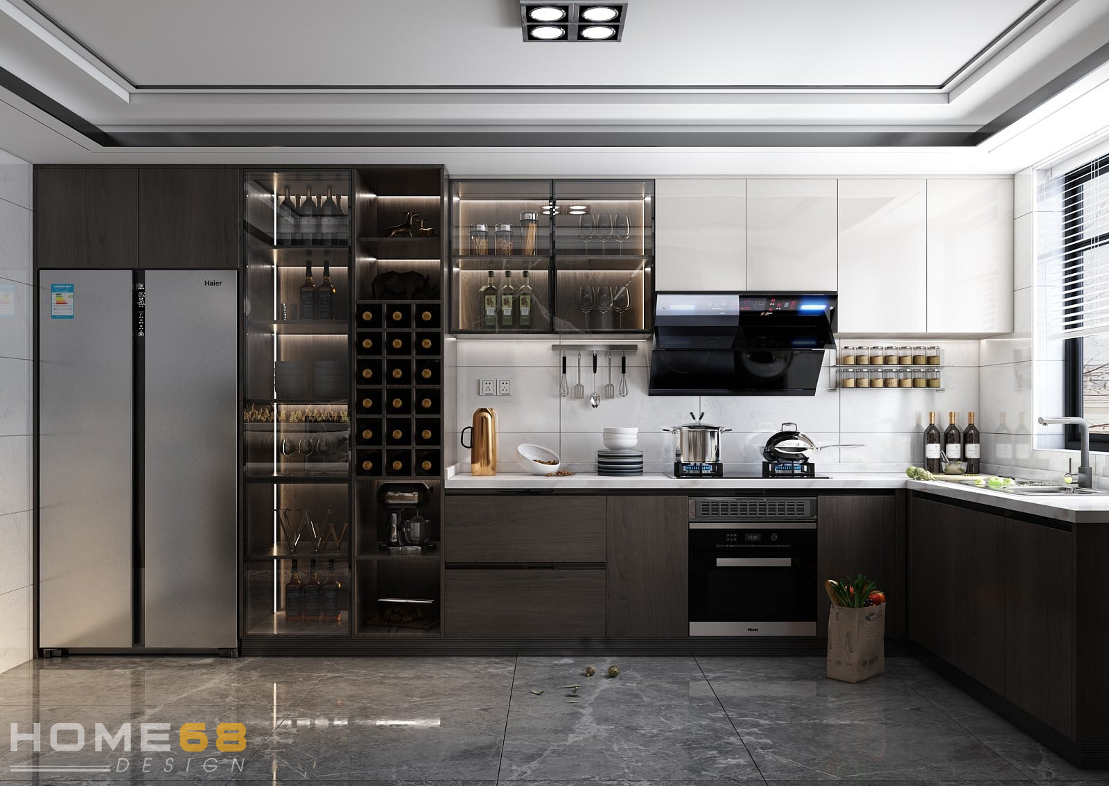 Tủ bếp Laminate sang trọng, ấn tượng LAM 04- HOME68