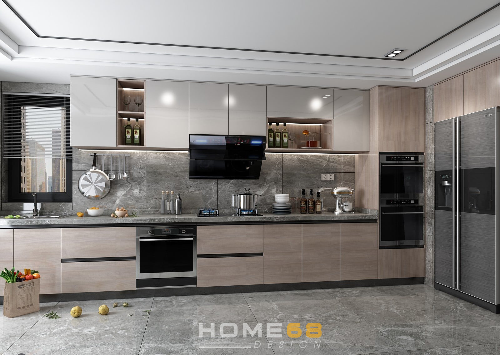 Tủ bếp Laminate hiện đại, tiện nghi LAM05- HOME68