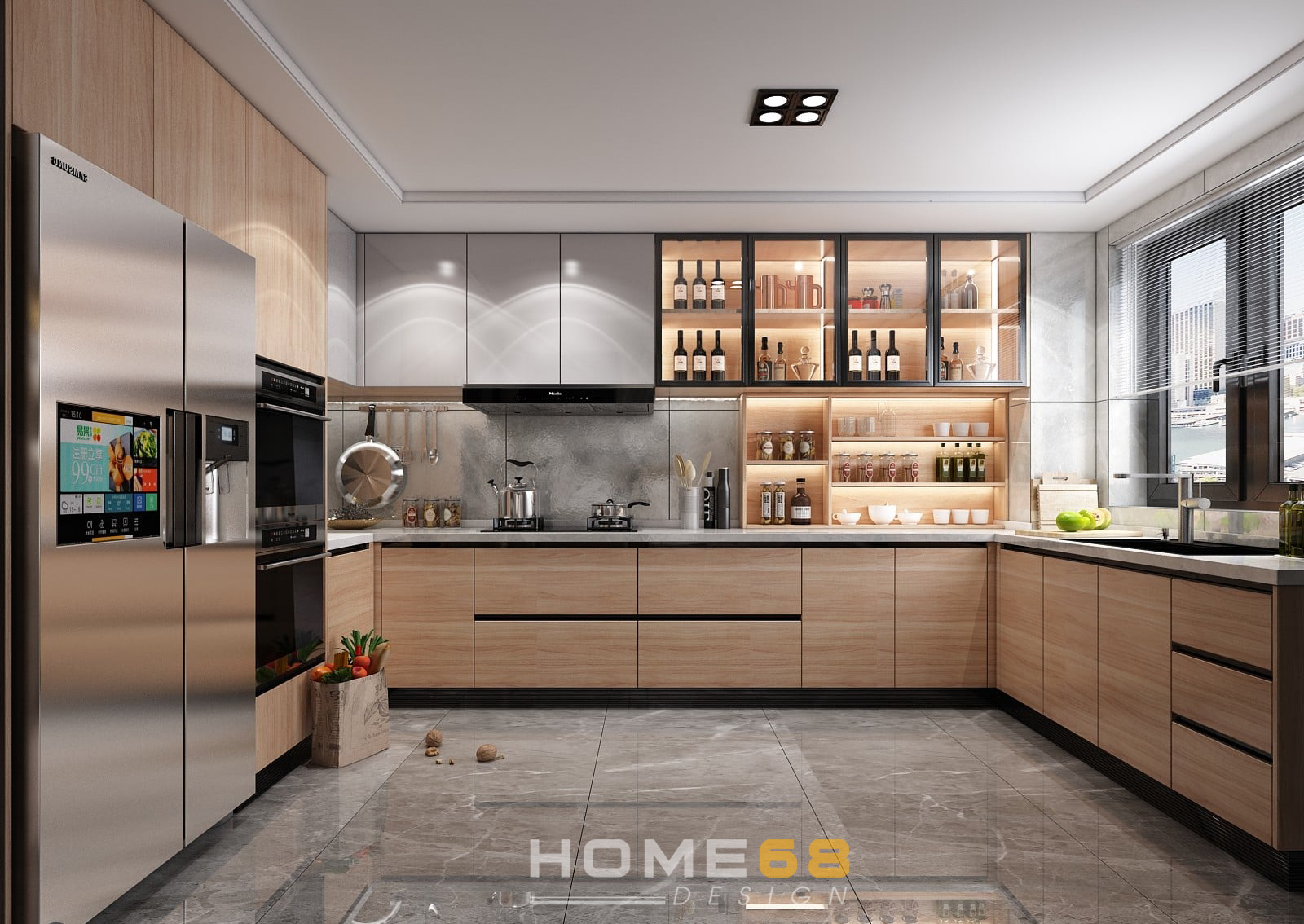Thiết kế tủ bếp nhựa sơn laminte hiện đại, độc đáo tại Hải Phòng