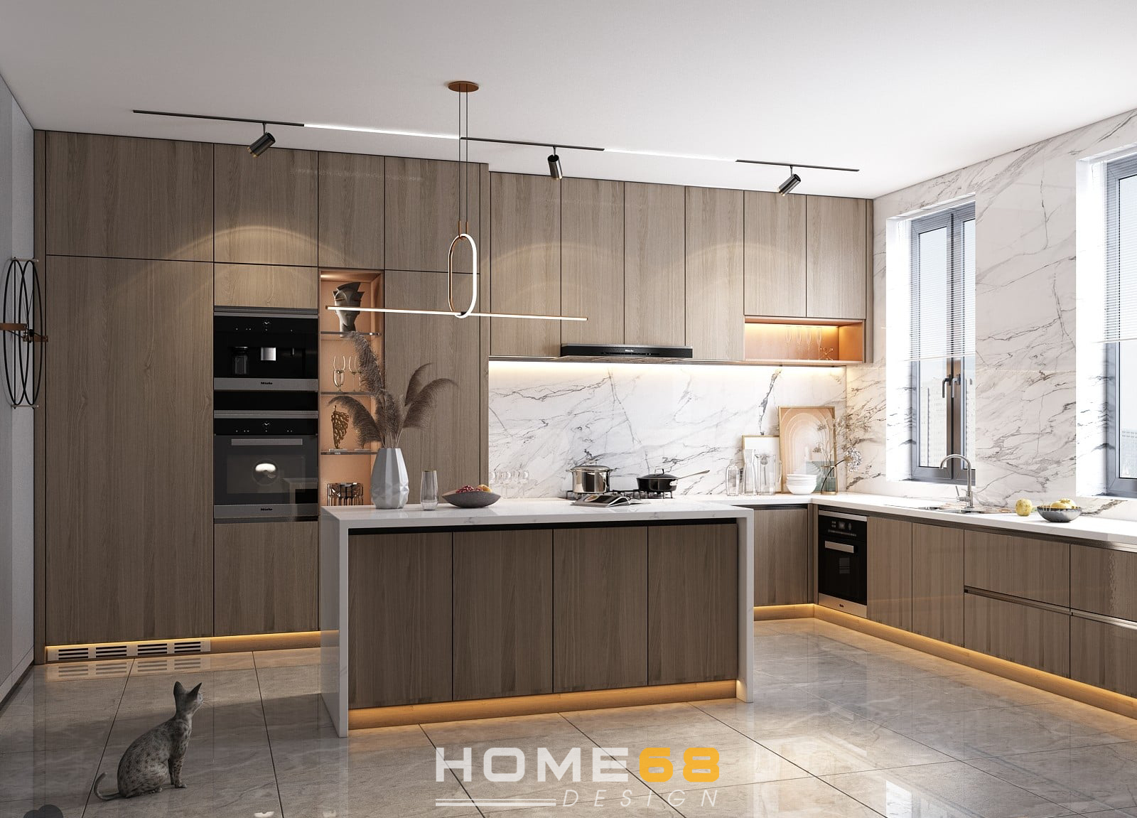 Tủ bếp Laminate hiện đại, sang trọng LAM 09- HOME68