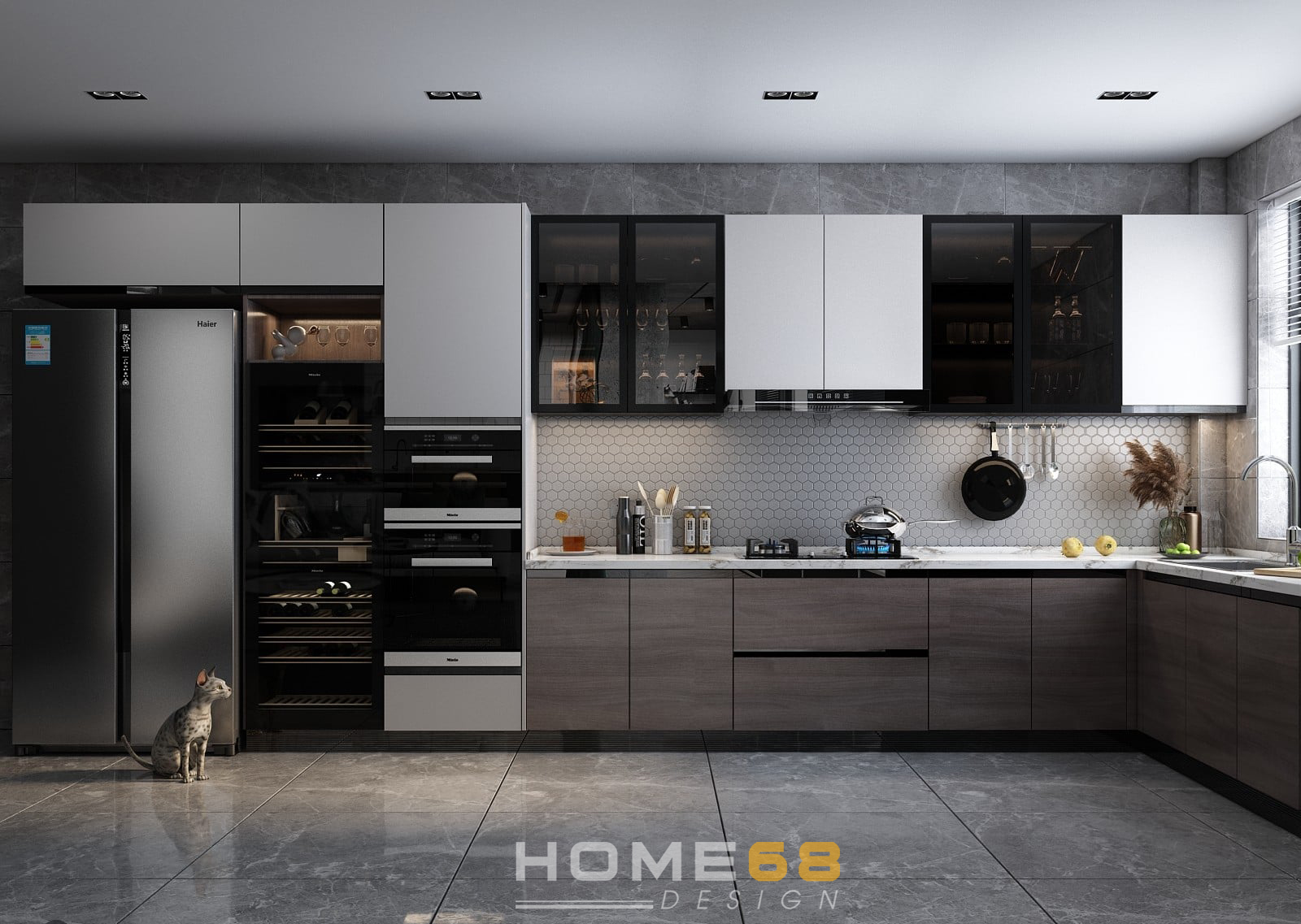 Tủ bếp Laminate hiện đại, ấn tượng LAM 10- HOME68
