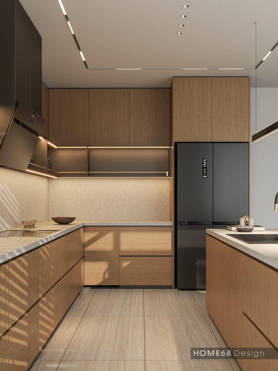 Tủ bếp inox cánh Laminate tại Vũ Yên, Hải Phòng - CĐT Chị Hằng