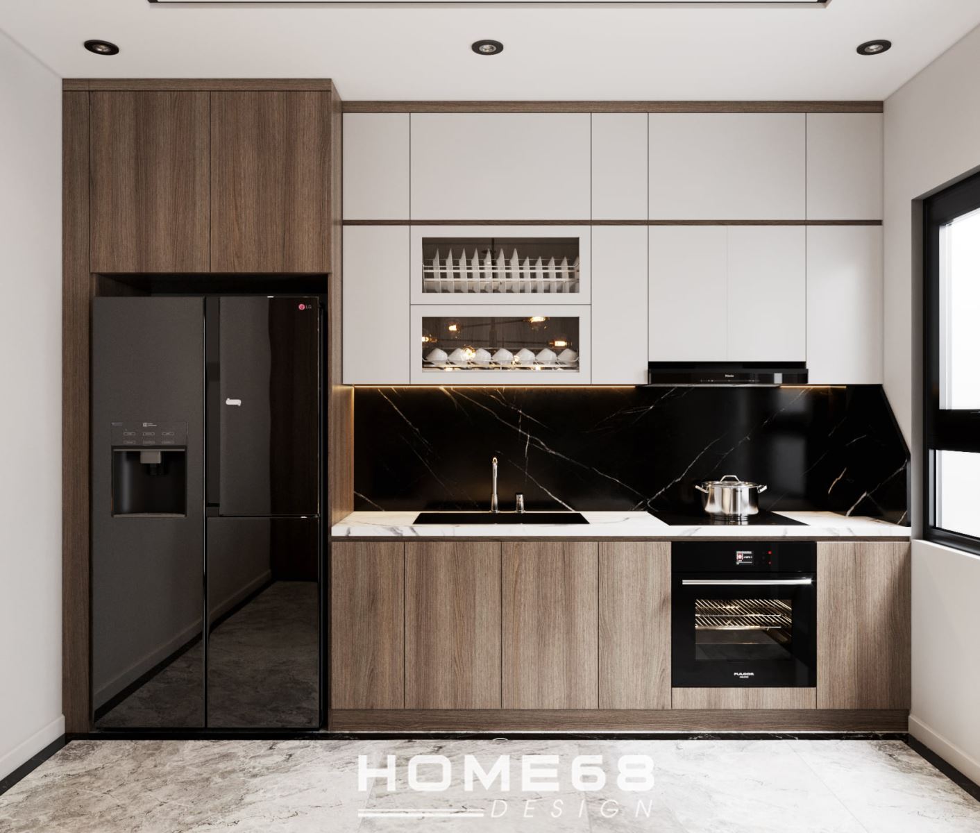 Mẫu tủ bếp Laminate đẹp, chất lượng tại HOME68