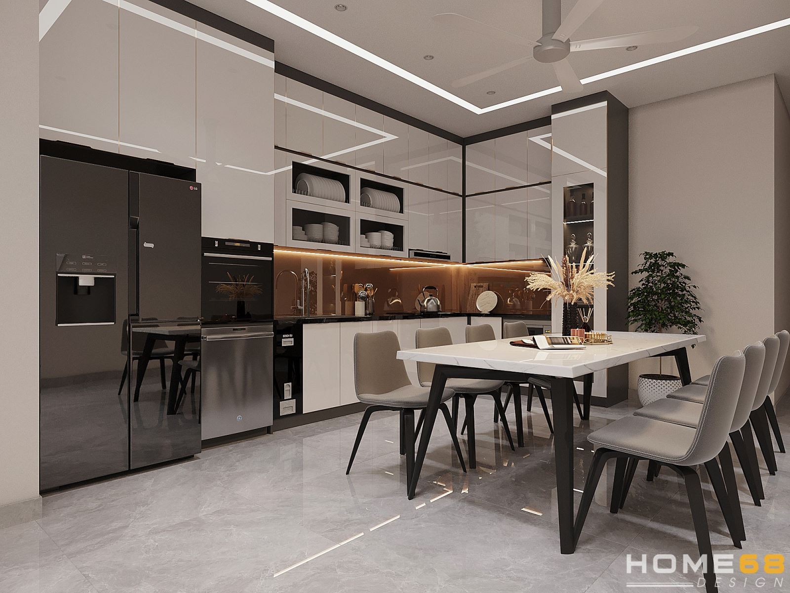 Tủ bếp nhựa Picomat kết hợp sơn men nhà anh Tú tại Đông Hải, Hải Phòng