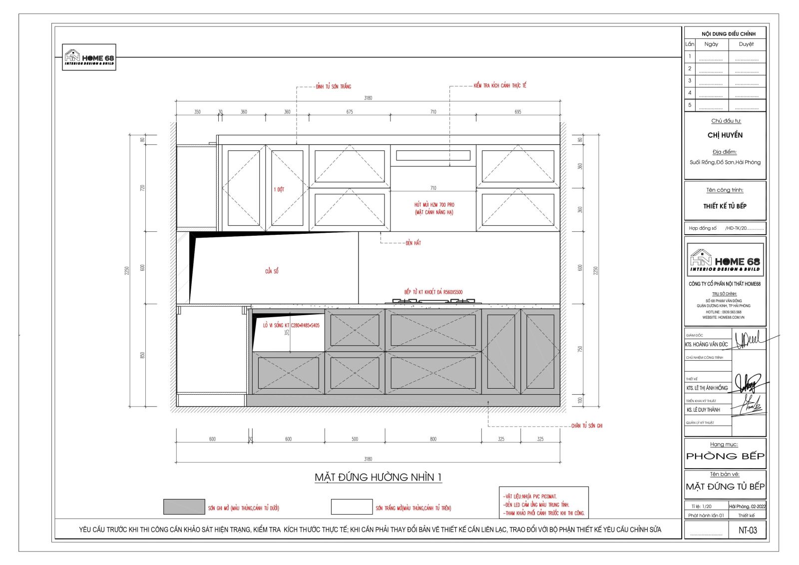 HOME68 thiết kế, thi công tủ bếp nhựa PVC Picomat đẹp, thu hút Hải Phòng