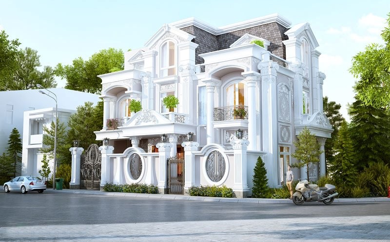 Kiến trúc biệt thự mini kiểu Pháp sang trọng, đẳng cấp- HOME68