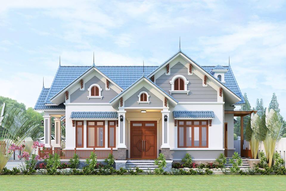Thiết kế kiến trúc nhà vườn theo phong cách mái thái- HOME68