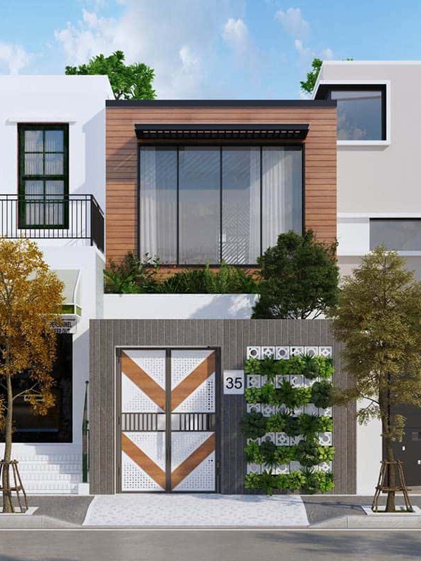 Mẫu nhà ống 1 trệt 1 lầu hiện đại- HOME68