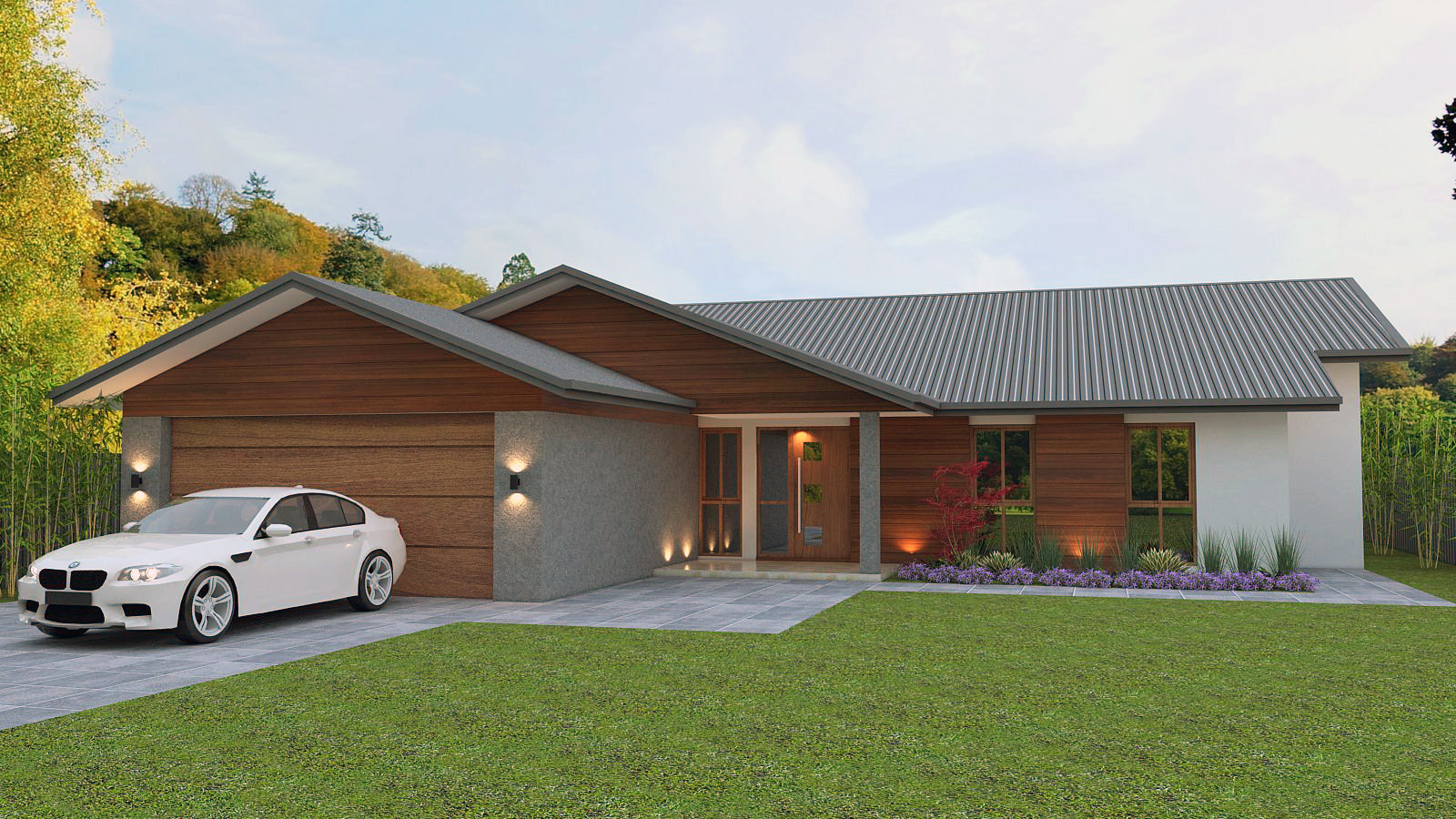 Nhà cấp 4 hiện đại với 4 phòng ngủ, 1 gara để xe- HOME68