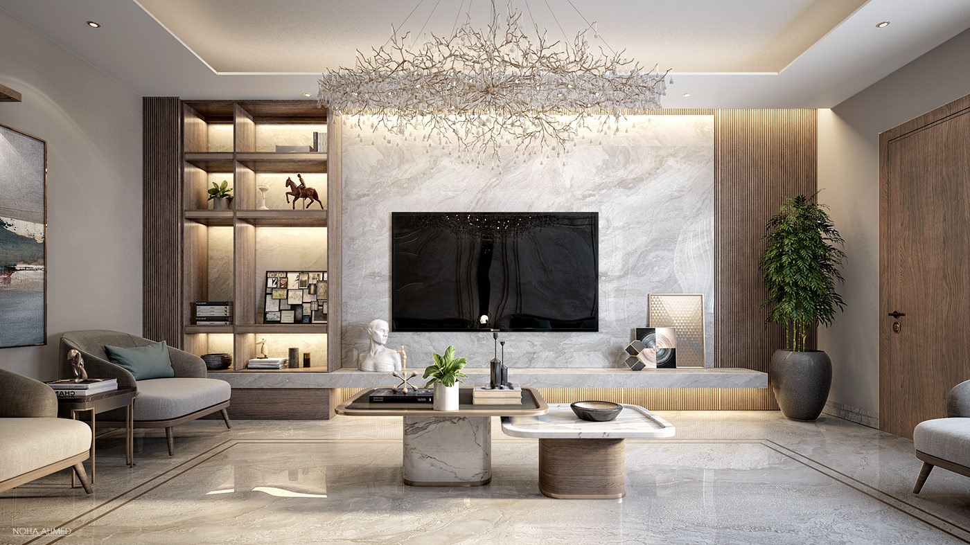 Thiết kế phòng khách cho gia chủ mệnh Kim- HOME68