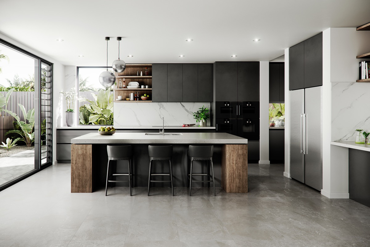 Thiết kế nhà bếp với không gian thoáng mát, tốt về mặt phong thủy- HOME68